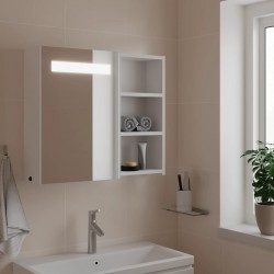 Sonata H Огледален шкаф за баня с LED светлина бял 60x13x52 см - Dulapuri de baie