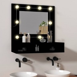 Sonata H Огледален шкаф с LED, черен, 60x31,5x62 см - Dulapuri de baie
