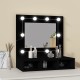Sonata Dulap cu oglindă și LED, negru, 60x31,5x62 cm
