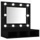Sonata Dulap cu oglindă și LED, negru, 60x31,5x62 cm
