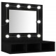 Sonata H Огледален шкаф с LED, черен, 60x31,5x62 см