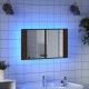 Sonata H Шкаф с LED огледало за баня, кафяв дъб, 80x12x45 см, акрил
