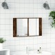 Sonata H Шкаф с LED огледало за баня, опушен дъб, 80x12x45 см, акрил