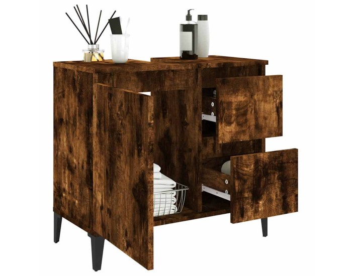 Sonata Dulap de baie, stejar afumat, 65x33x60 cm, lemn prelucrat
