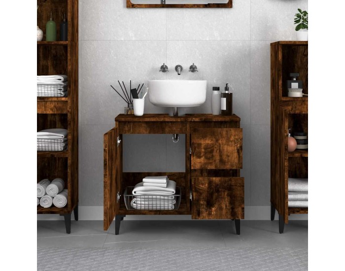 Sonata Dulap de baie, stejar afumat, 65x33x60 cm, lemn prelucrat
