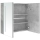 Sonata Dulap de baie cu oglindă și LED, gri beton, 62x14x60 cm