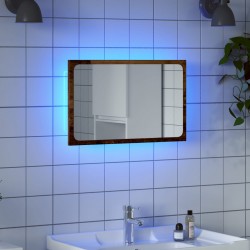 Sonata H Огледало за баня с LED светлина, старо дърво, 60x8,5x38 cm - Dulapuri de baie