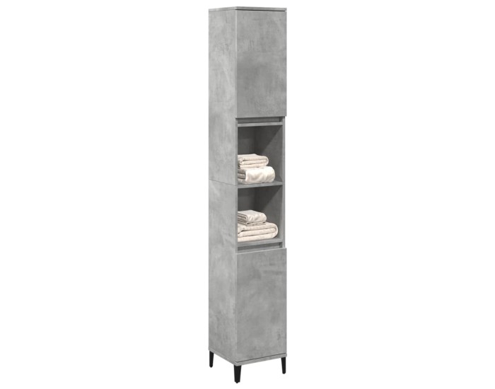 Sonata Dulap de baie, gri beton, 30x30x190 cm, lemn prelucrat