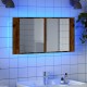 Sonata H LED огледален шкаф, старо дърво, 90x12x45 см, инженерно дърво