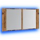 Sonata H LED огледален шкаф, старо дърво, 90x12x45 см, инженерно дърво