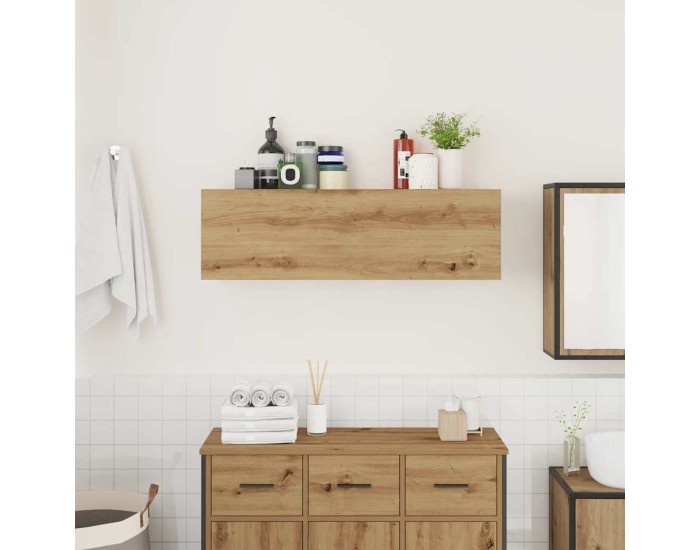 Sonata Dulap perete baie stejar artizanal, 100x25x30 cm lemn prelucrat
