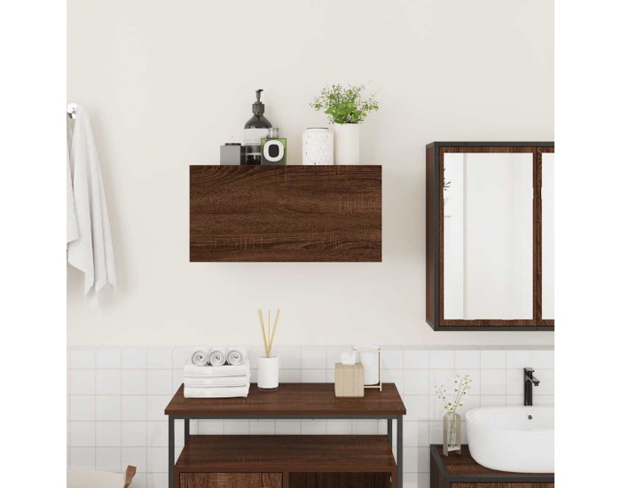 Sonata H Стенен шкаф за баня, кафяв дъб, 60x25x30 см, инженерно дърво