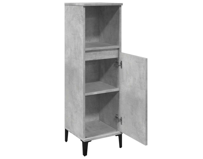 Sonata Dulap de baie, gri beton, 30x30x100 cm, lemn prelucrat