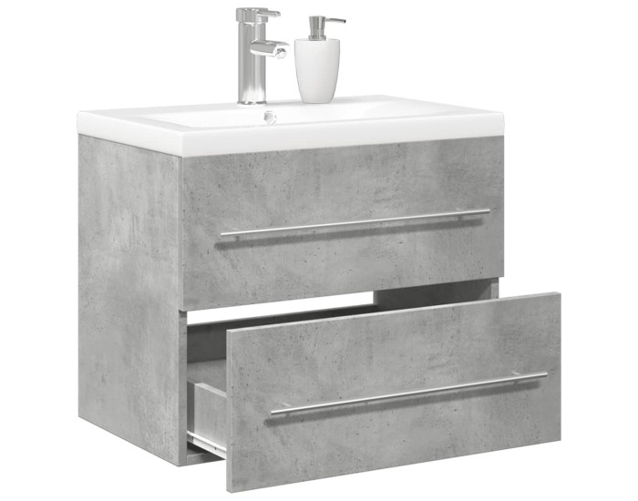 Sonata Set mobilier de baie, 2 piese, gri beton, lemn compozit