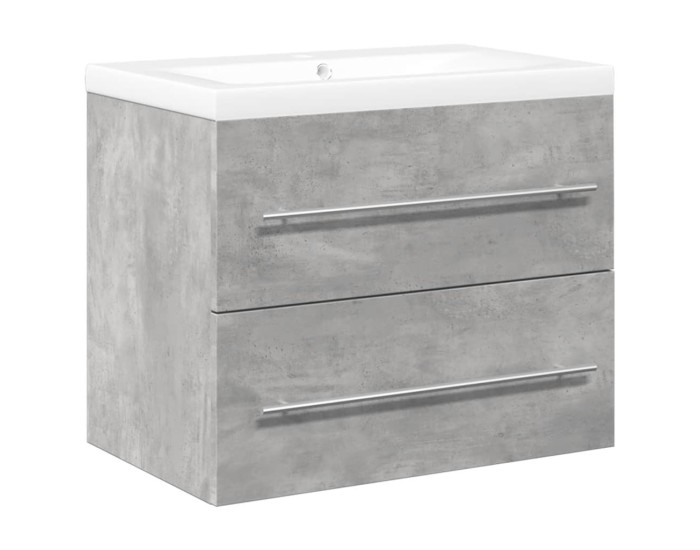 Sonata Set mobilier de baie, 2 piese, gri beton, lemn compozit