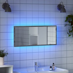 Sonata H LED огледало за баня, сив сонома, 100x8,5x37см, инженерно дърво - Baie