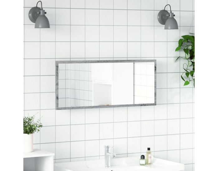 Sonata H LED огледало за баня, сив сонома, 100x8,5x37см, инженерно дърво
