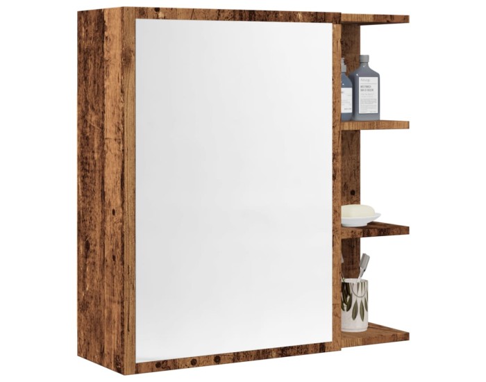 Sonata Dulap baie cu oglindă lemn vechi 62,5x20,5x64 cm lemn prelucrat