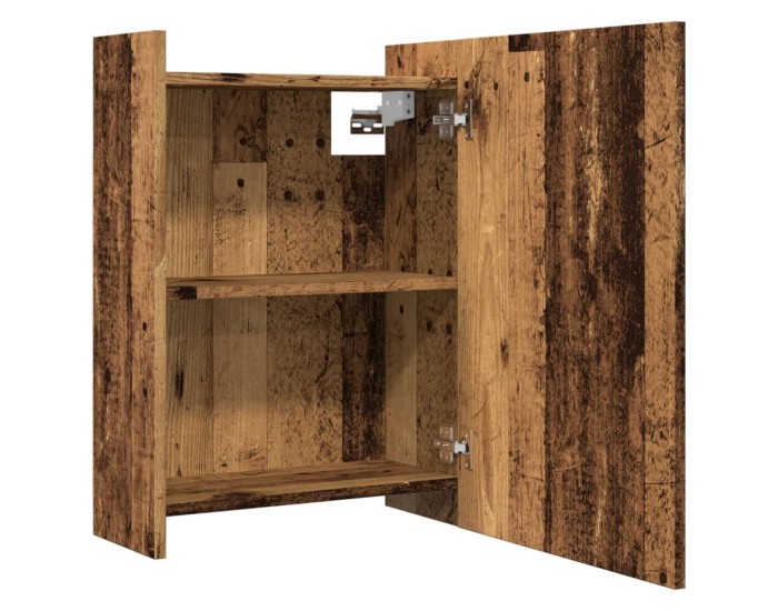 Sonata Dulap baie cu oglindă lemn vechi 62,5x20,5x64 cm lemn prelucrat