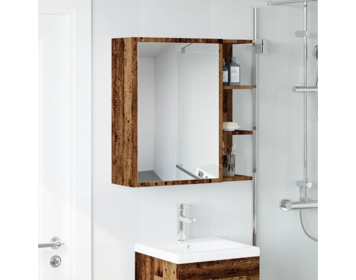Sonata Dulap baie cu oglindă lemn vechi 62,5x20,5x64 cm lemn prelucrat