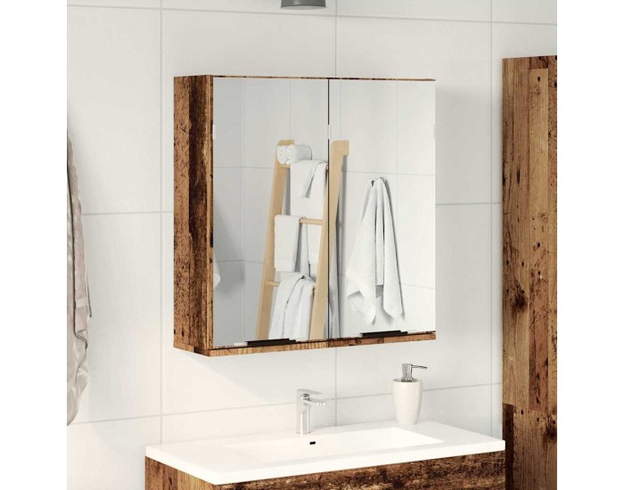 Sonata Dulap cu oglindă de baie lemn vechi 64x20x66,5 cm lemn de lemn
