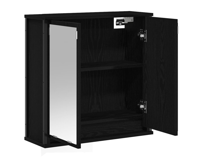 Sonata Dulap de baie cu oglindă stejar negru 60x21x60 cm