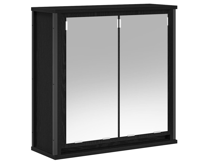 Sonata Dulap de baie cu oglindă stejar negru 60x21x60 cm