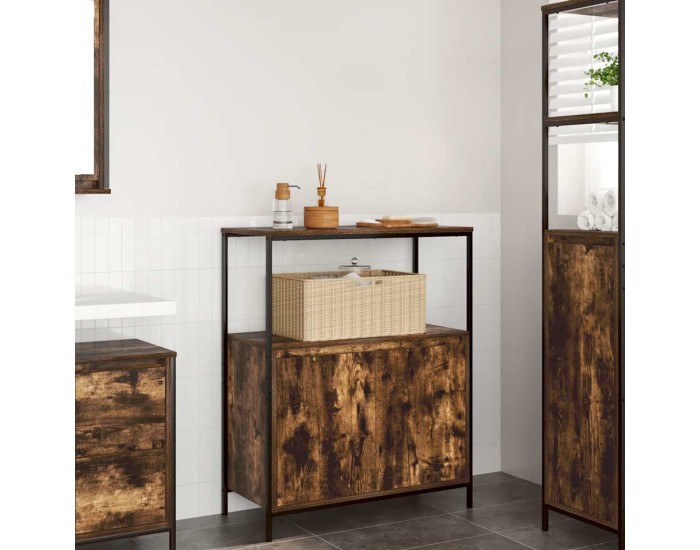 Sonata Dulap de baie cu rafturi stejar afumat 76,5x35x95 cm