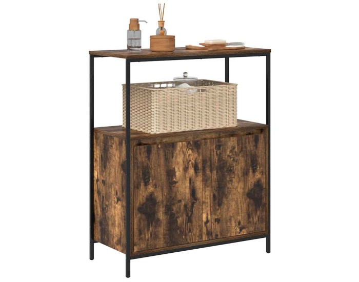 Sonata Dulap de baie cu rafturi stejar afumat 76,5x35x95 cm