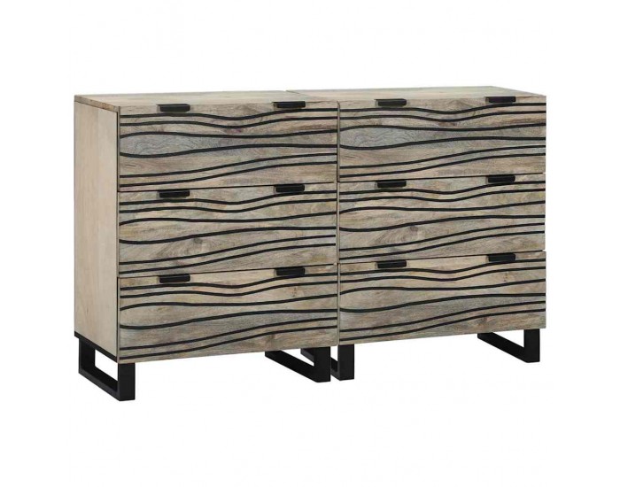 Sonata H Скейдбордове 2 pcs Бяло 60 x 33.5 x 75 см мангово дърво масив