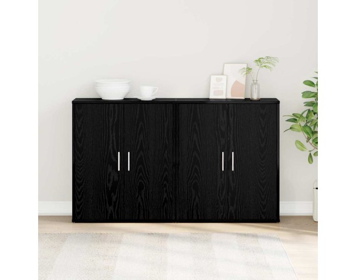 Sonata Bufet 2 buc. Stejar Negru 60 x 31 x 70 cm Lemn prelucrat