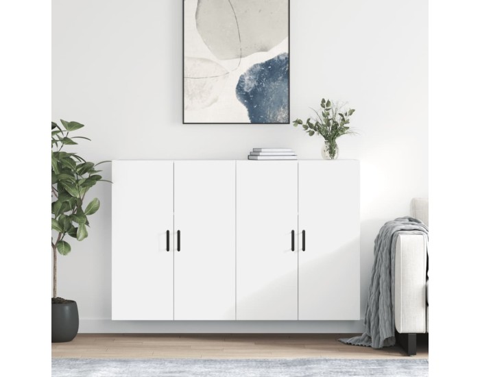 Sonata Dulapuri cu montaj pe perete, 2 buc, alb, 69,5x34x90 cm