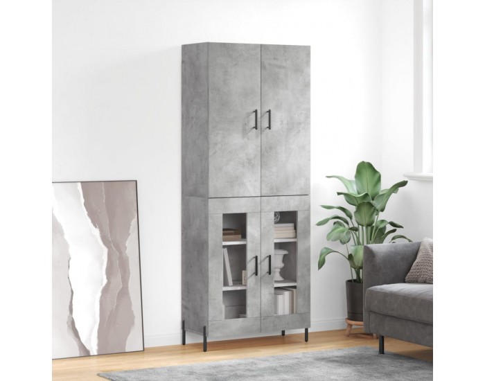 Sonata H Висок шкаф, бетонно сив, 69,5x34x180 см, инженерно дърво