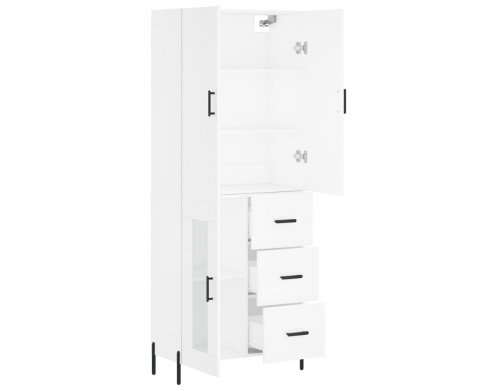 Sonata Dulap înalt, alb, 69,5x34x180 cm, lemn compozit