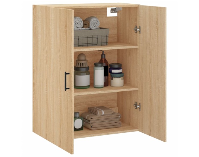 Sonata Dulap TV montat pe perete, stejar sonoma, 69,5x34x90 cm
