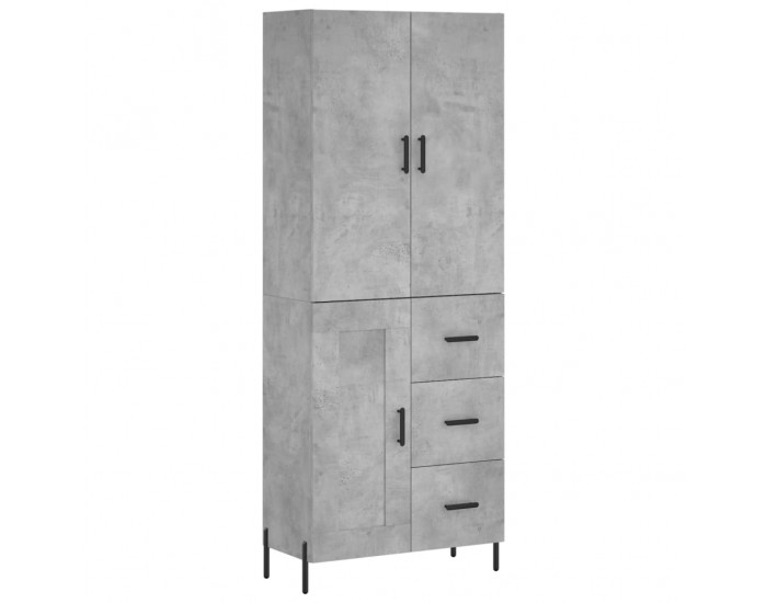 Sonata H Висок шкаф, бетонно сив, 69,5x34x180 см, инженерно дърво