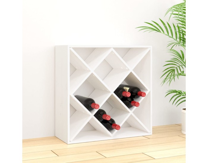 Sonata Dulap de vinuri, alb, 62x25x62 cm, lemn masiv de pin