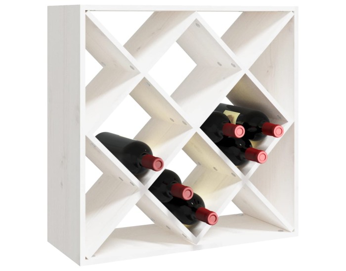 Sonata Dulap de vinuri, alb, 62x25x62 cm, lemn masiv de pin
