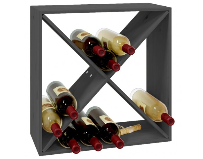 Sonata H Шкаф за вино, сив, 62x25x62 см, борово дърво масив