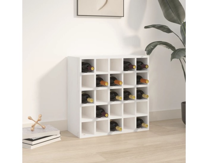 Sonata Dulap de vinuri alb 56x25x56 cm lemn masiv de pin