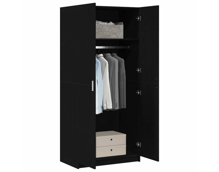 Sonata Dulap Stejar Negru 80 x 50,5 x 180 cm Lemn prelucrat