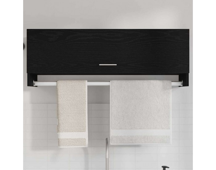 Sonata H Гардероб с врата Черно 100 x 32.5 x 35 cm Инженерно дърво