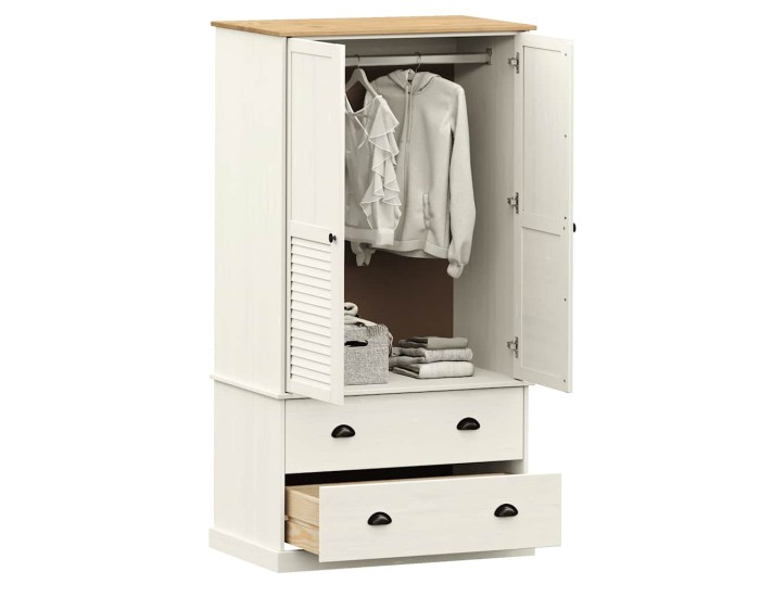 Sonata Dulap VIGO, alb, 90x55x170 cm, lemn masiv de pin
