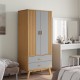 Sonata H Гардероб OLDEN, сив и кафяв, 76,5x53x172 см, борово дърво масив