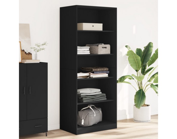 Sonata H Гардероб, черен, 80x50x200 см, инженерно дърво
