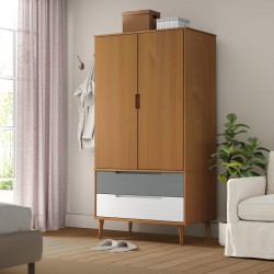 Sonata H Гардероб MOLDE, кафяв, 90x55x175 см, бор масив - Dulapuri