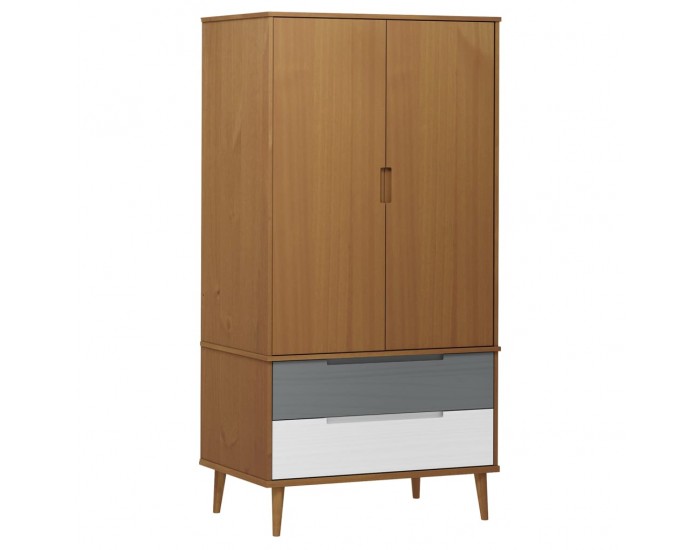 Sonata H Гардероб MOLDE, кафяв, 90x55x175 см, бор масив
