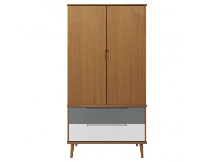 Sonata H Гардероб MOLDE, кафяв, 90x55x175 см, бор масив