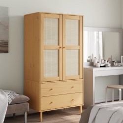 Sonata H Гардероб SENJA ратанова визия кафяв 90x55x175 см бор масив - Dulapuri