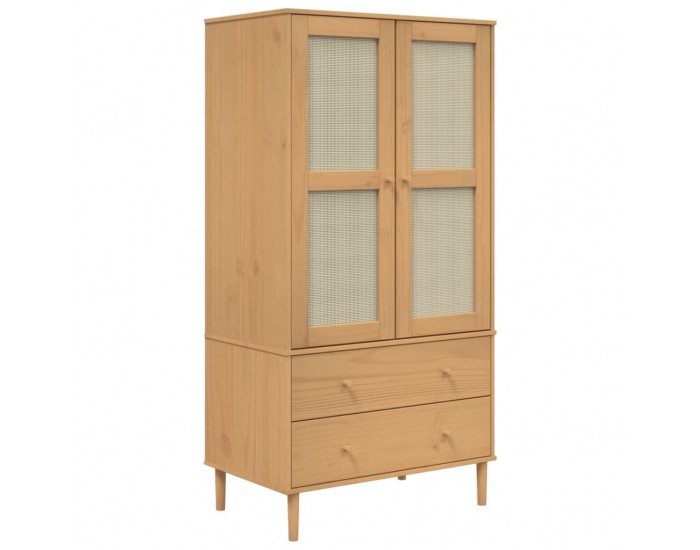 Sonata H Гардероб SENJA ратанова визия кафяв 90x55x175 см бор масив